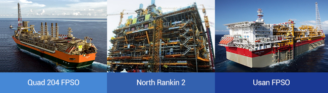 Quad 204 FPSO, North Rankin 2, Usan FPSO